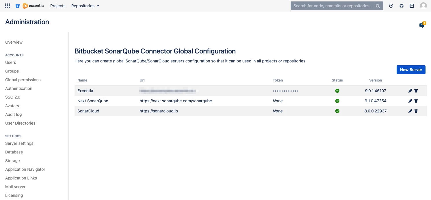 screenshot of SonarQube Connector for Bitbucket